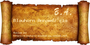Blauhorn Annamária névjegykártya